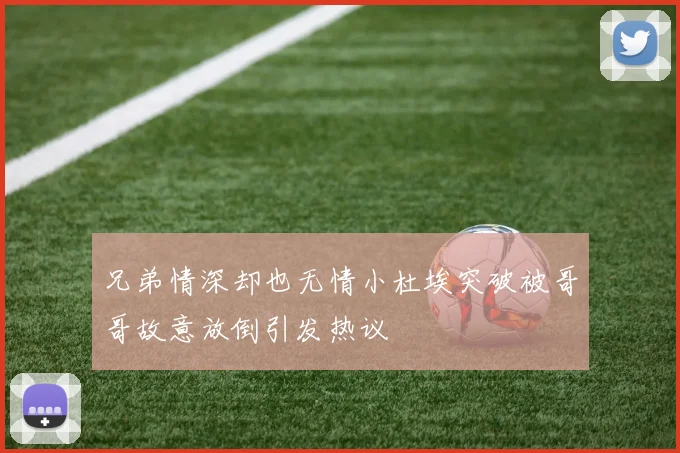 兄弟情深却也无情小杜埃突破被哥哥故意放倒引发热议
